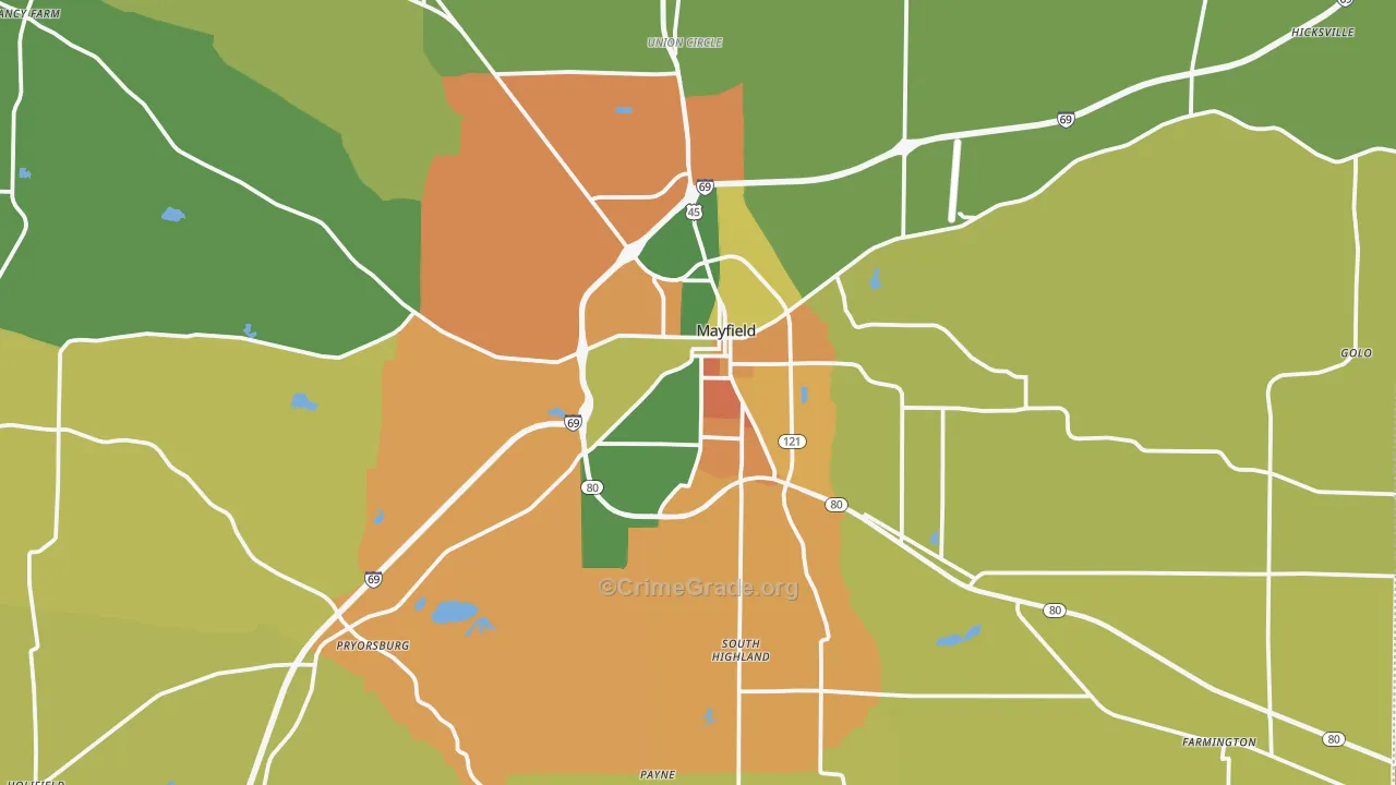42066, KY Map of Theft Rates