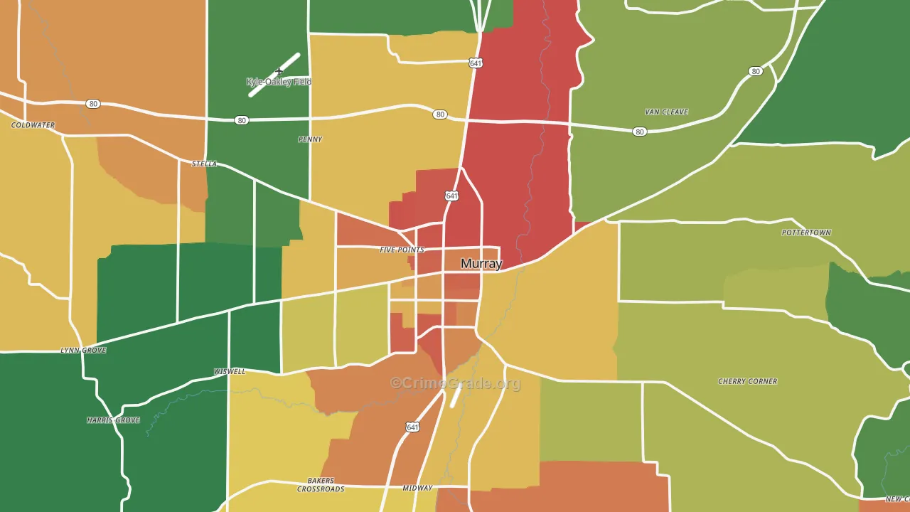42071, KY Map of Theft Rates