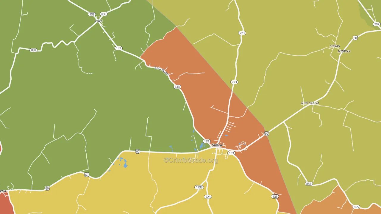 42078, KY Map of Theft Rates