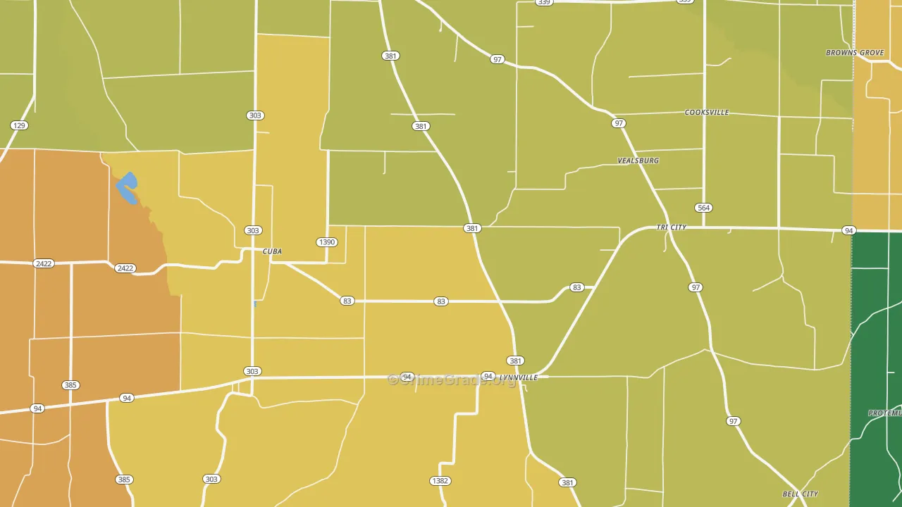 42079, KY Map of Theft Rates