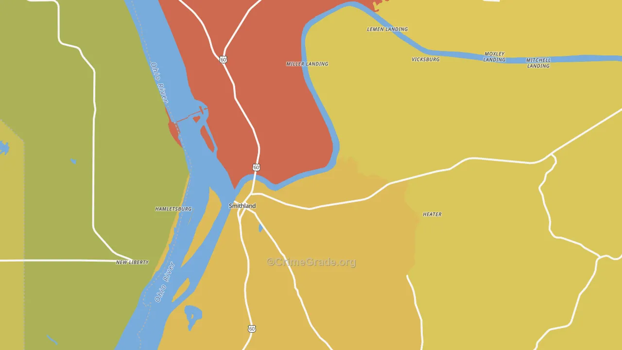 42081, KY Map of Theft Rates