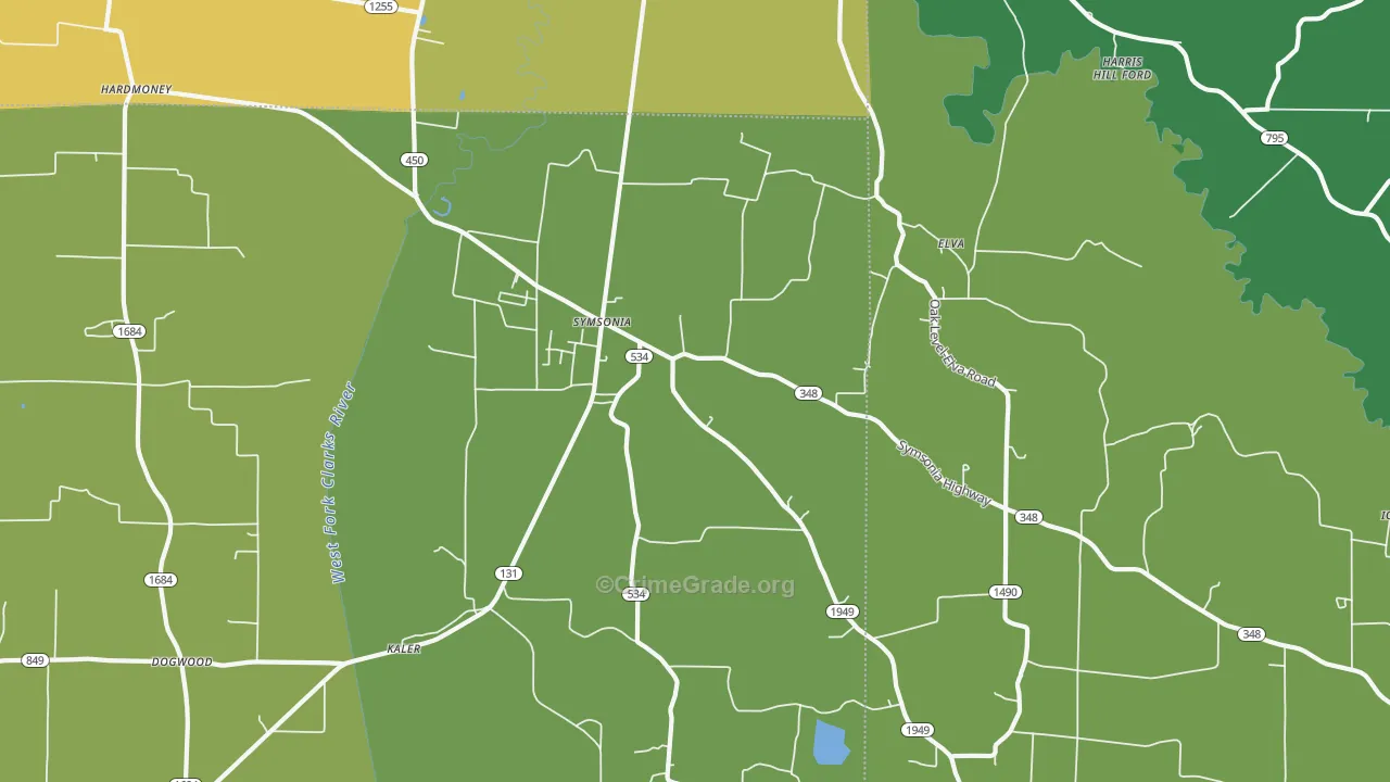 42082, KY Map of Theft Rates