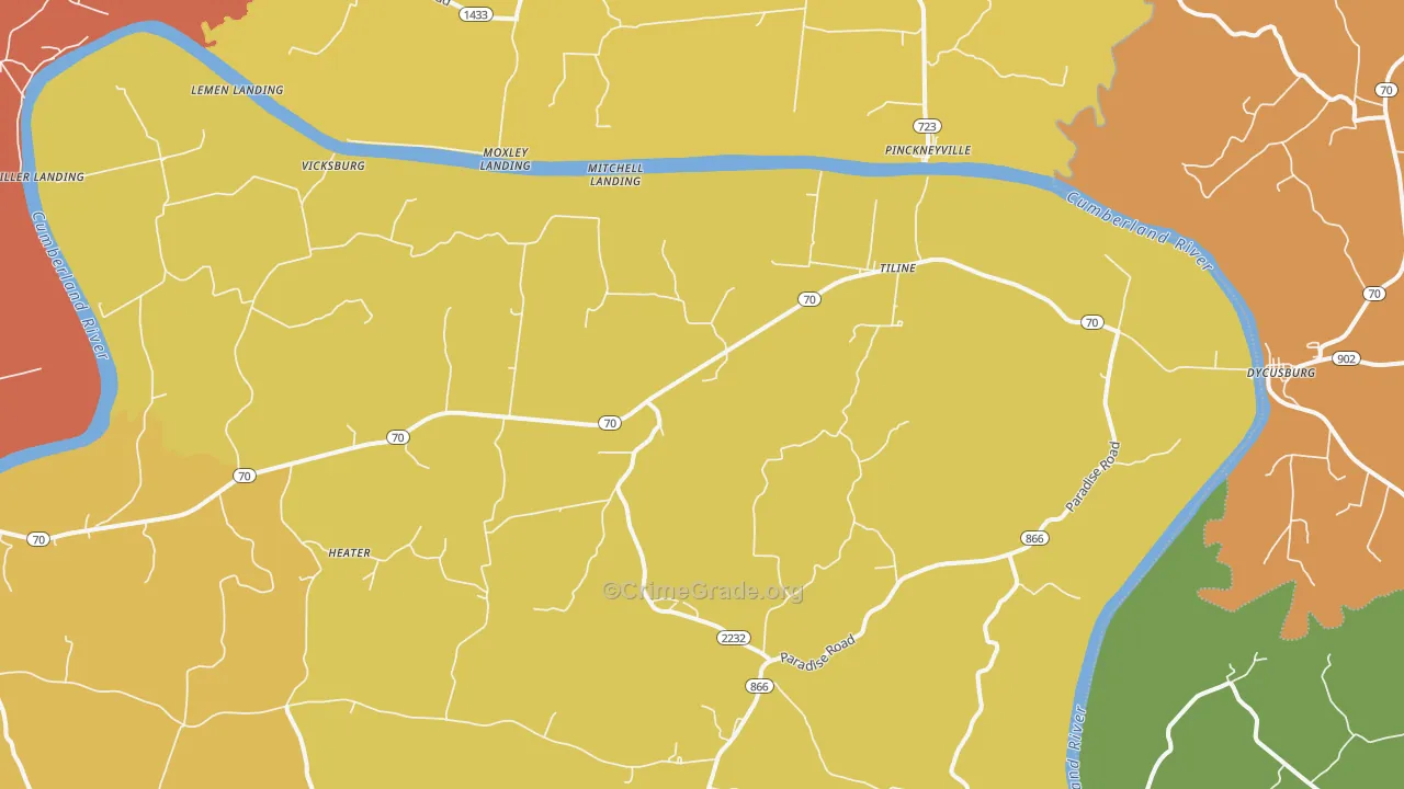 42083, KY Map of Theft Rates