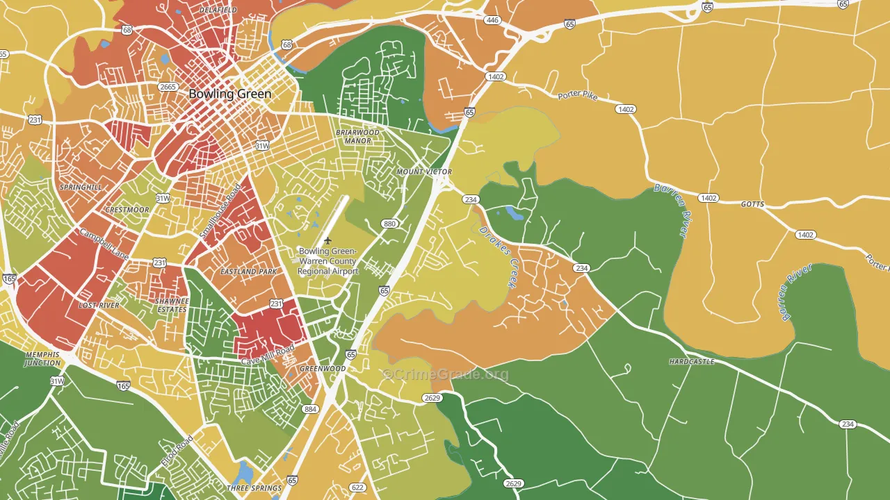 42103, KY Map of Theft Rates