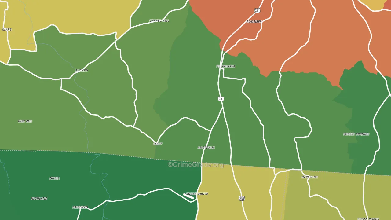 42120, KY Map of Theft Rates