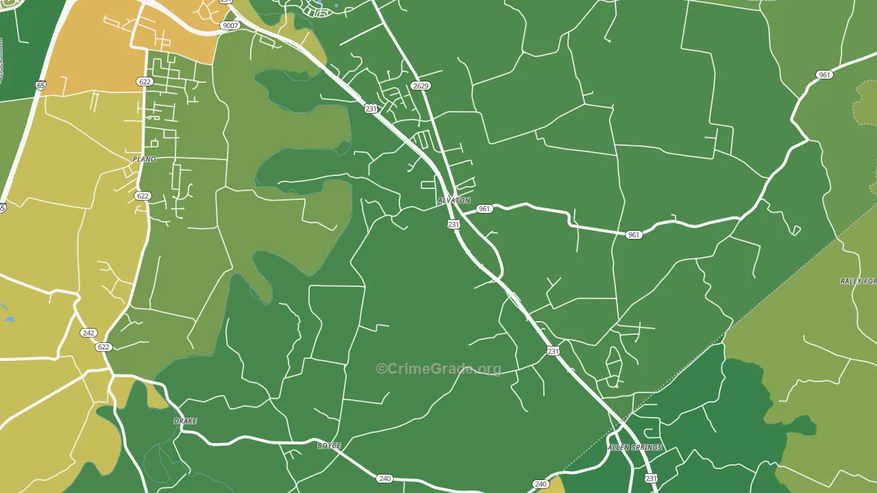 42122, KY Map of Theft Rates