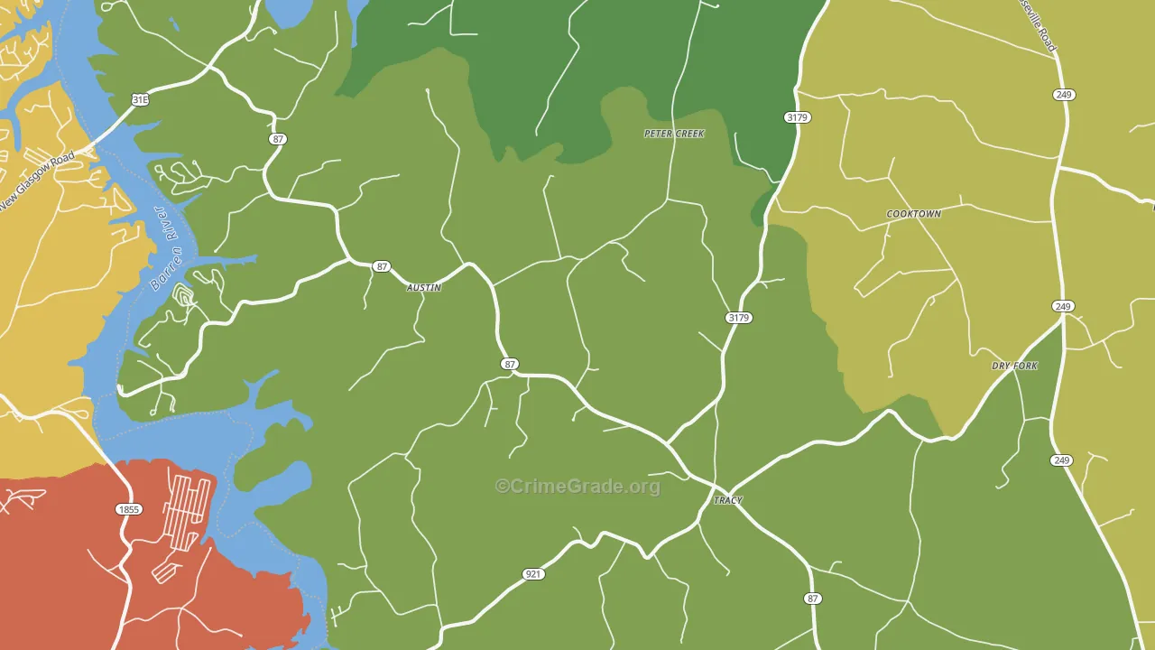 42123, KY Map of Theft Rates