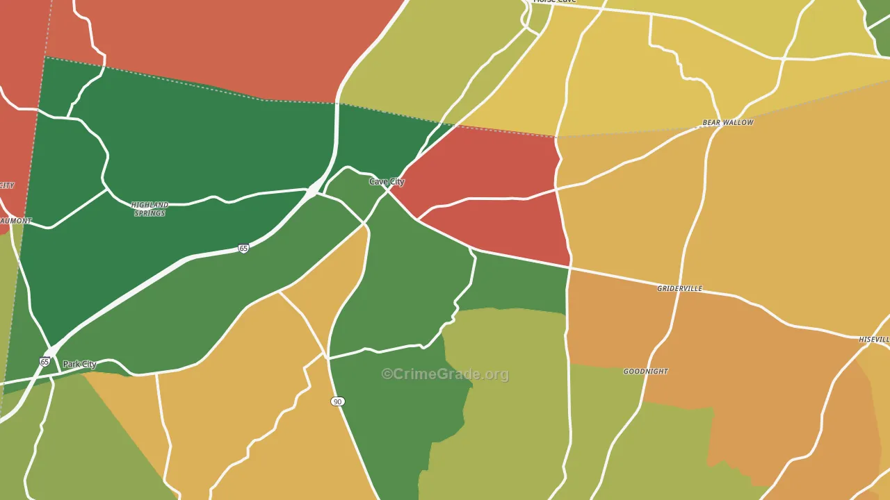42127, KY Map of Theft Rates