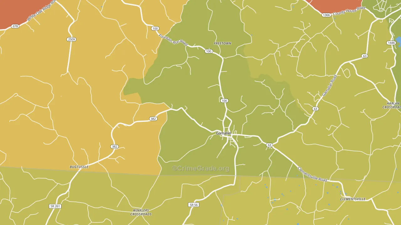 42140, KY Map of Theft Rates