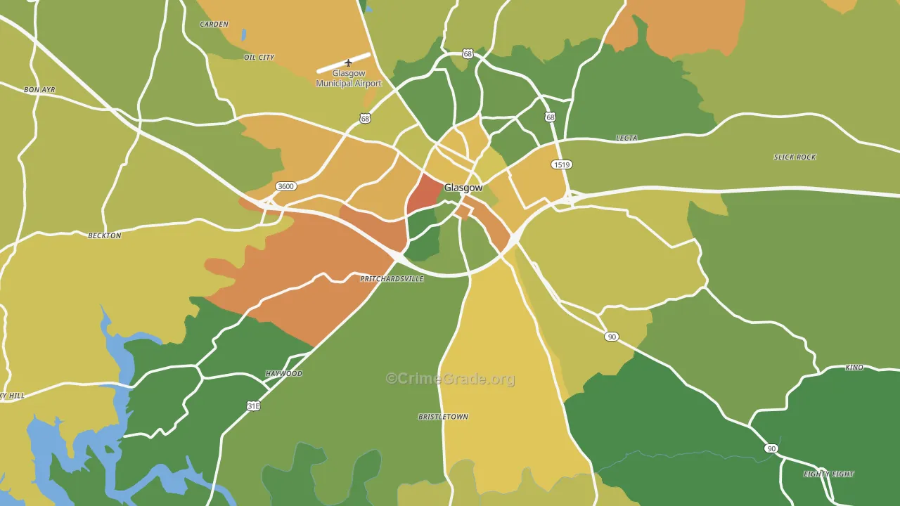 42141, KY Map of Theft Rates