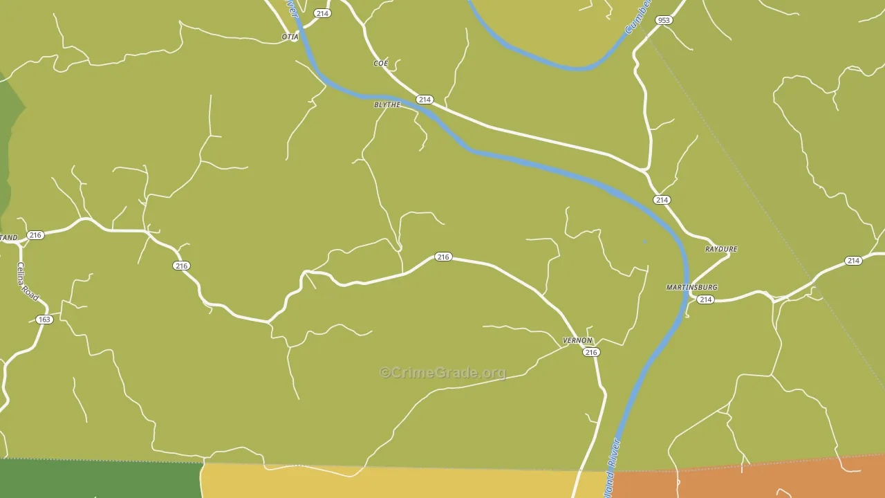 42151, KY Map of Theft Rates