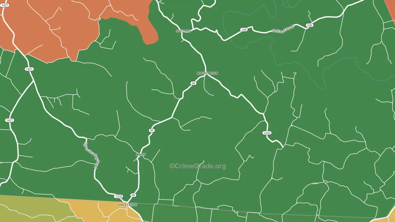 42153, KY Map of Theft Rates