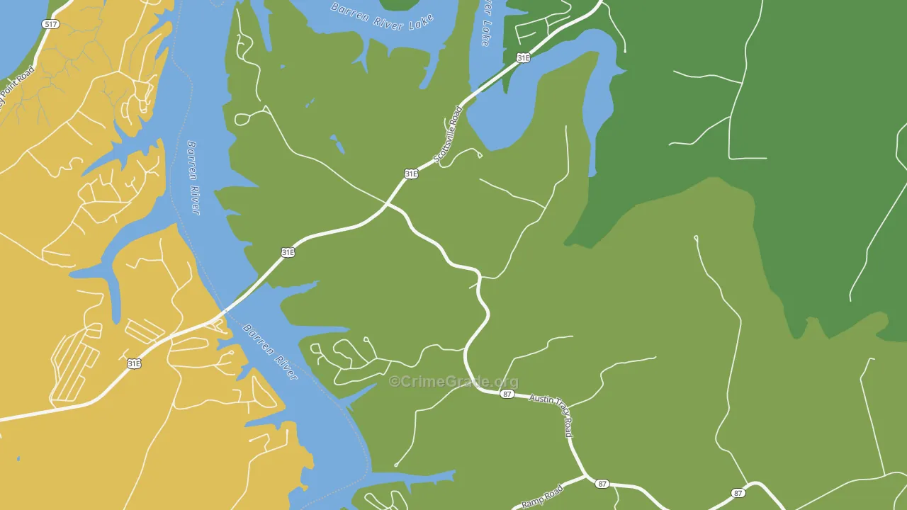 42156, KY Map of Theft Rates