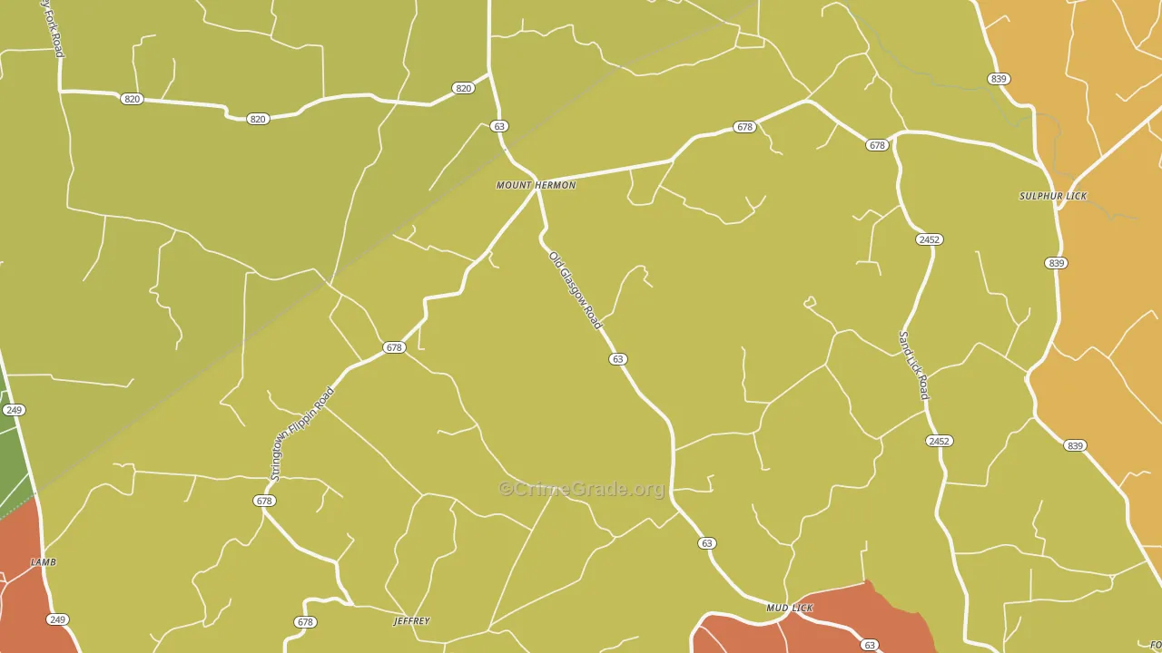 42157, KY Map of Theft Rates