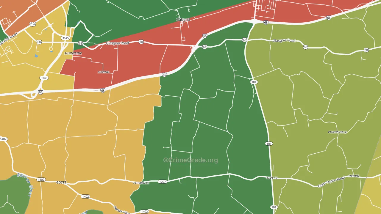 42159, KY Map of Theft Rates