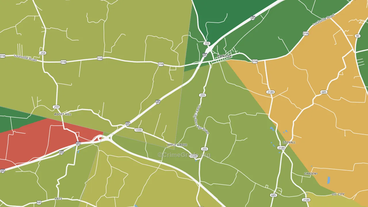 42160, KY Map of Theft Rates