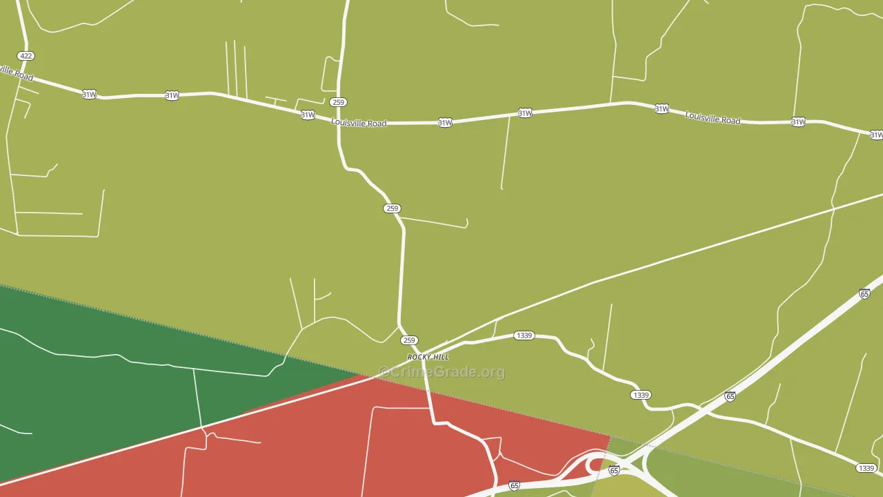 42163, KY Map of Theft Rates