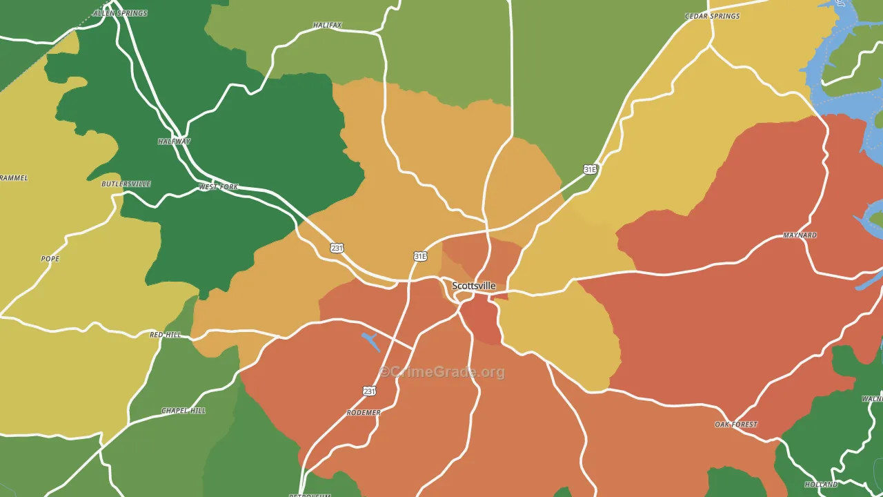 42164, KY Map of Theft Rates