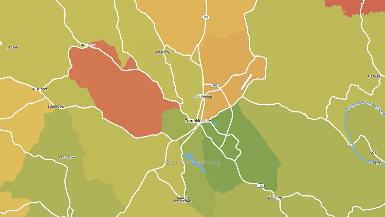42167, KY Map of Theft Rates
