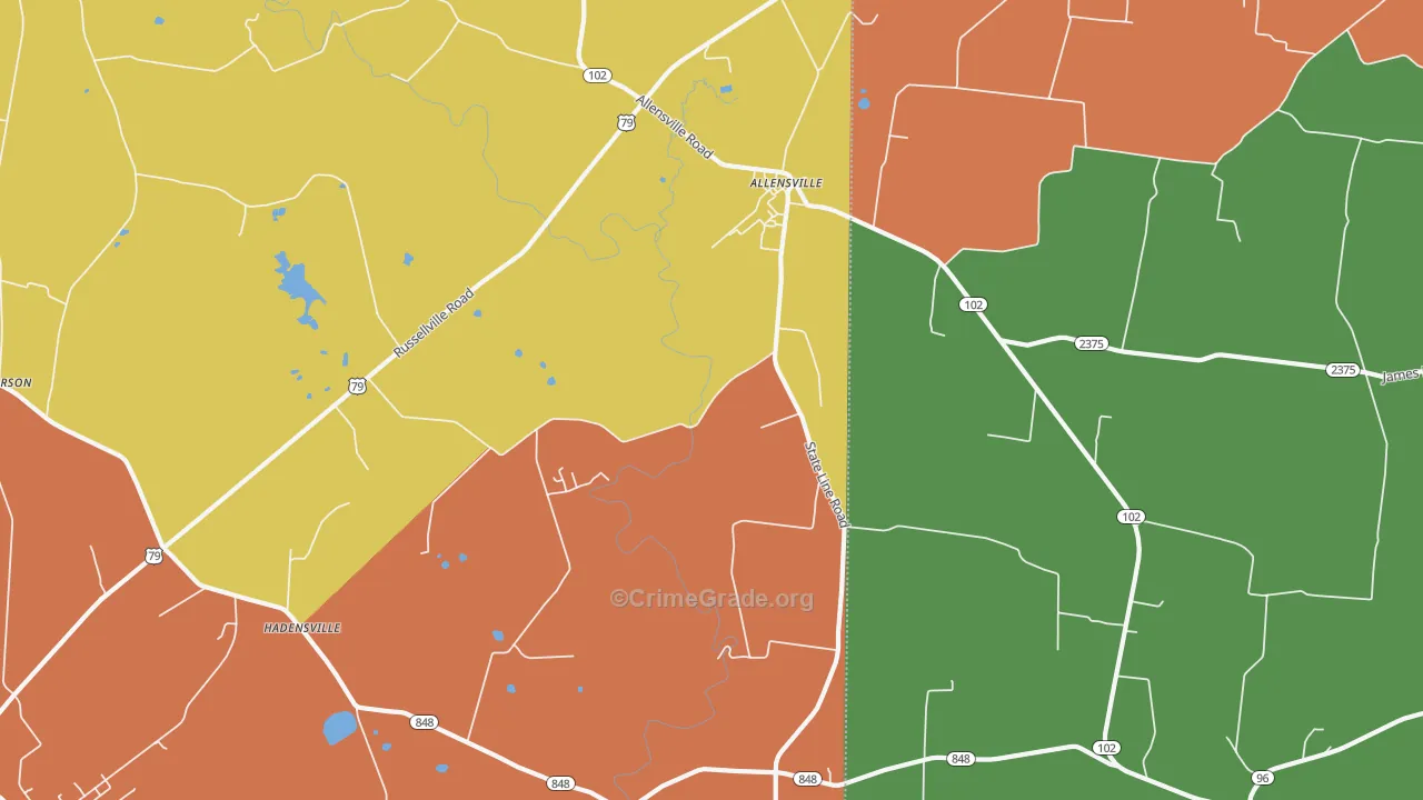 42204, KY Map of Theft Rates