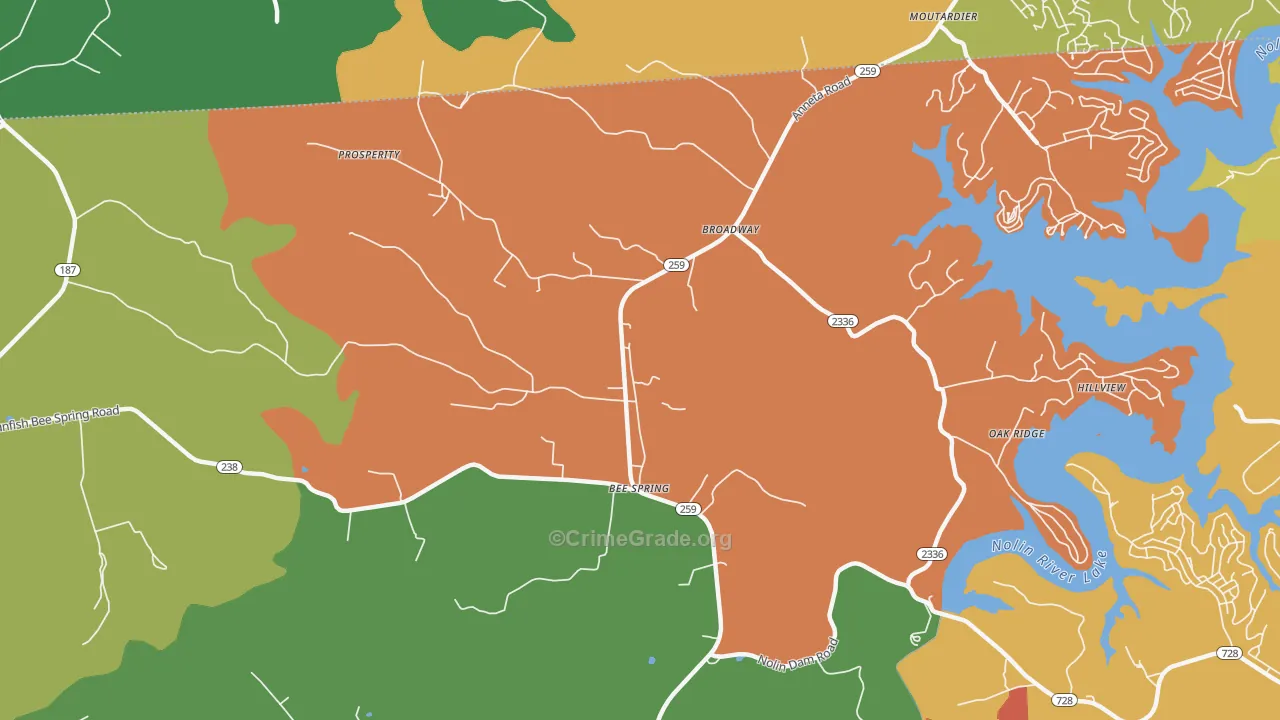 42207, KY Map of Theft Rates