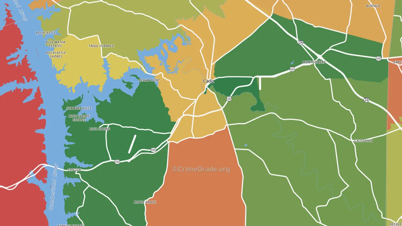 42211, KY Map of Theft Rates