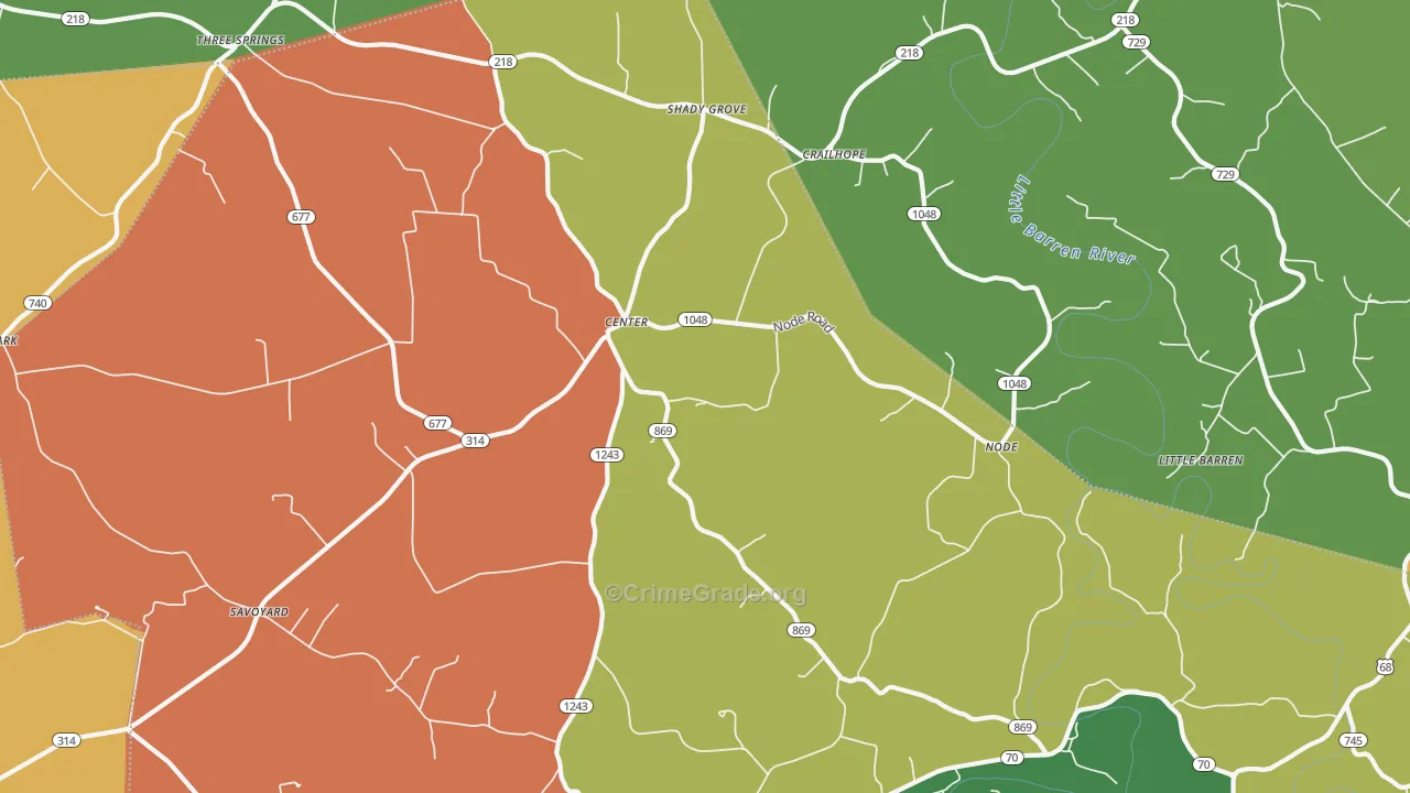 42214, KY Map of Theft Rates