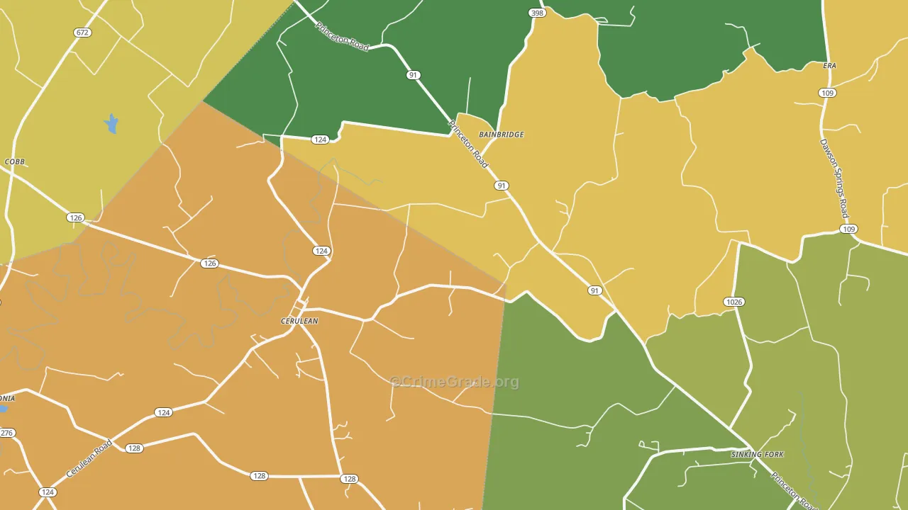 42215, KY Map of Theft Rates