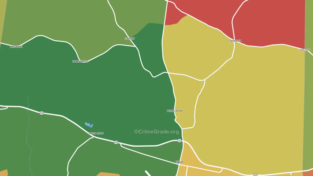 42220, KY Map of Theft Rates