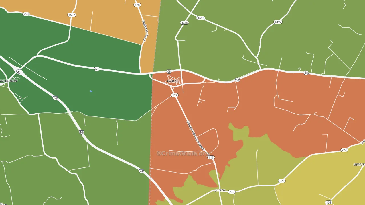 42232, KY Map of Theft Rates