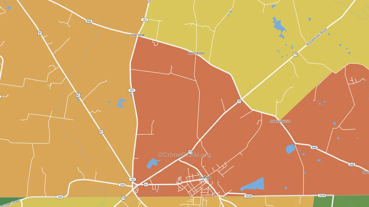 42234, KY Map of Theft Rates