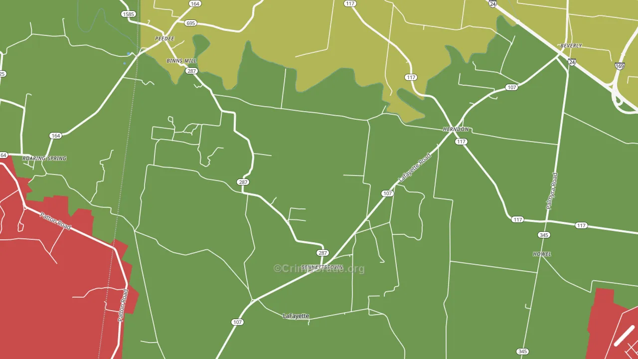 42236, KY Map of Theft Rates