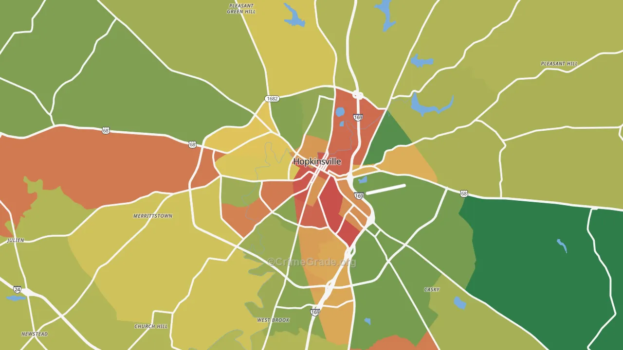 42240, KY Map of Theft Rates