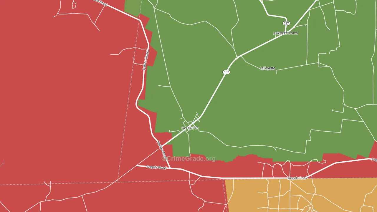42254, KY Map of Theft Rates