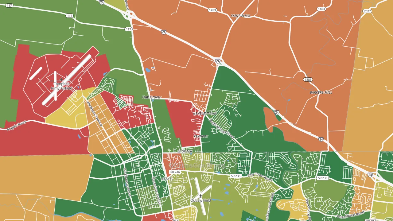 42262, KY Map of Theft Rates