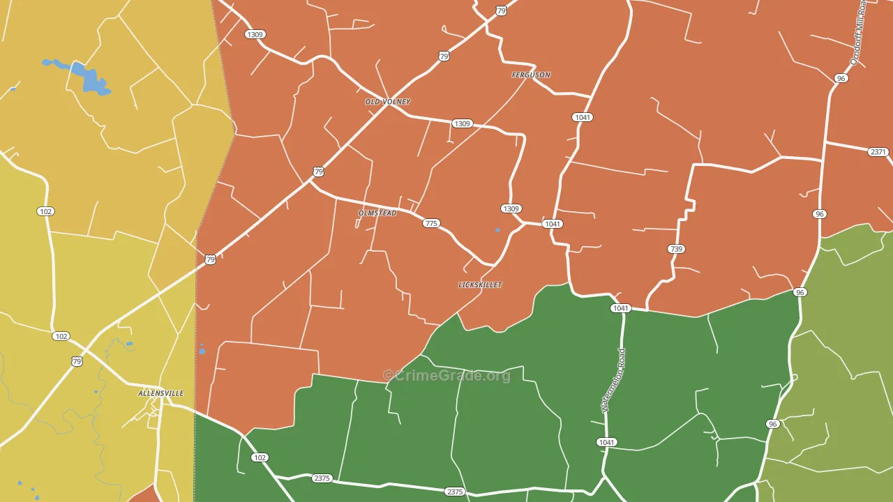 42265, KY Map of Theft Rates