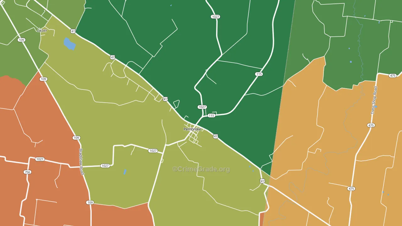 42266, KY Map of Theft Rates