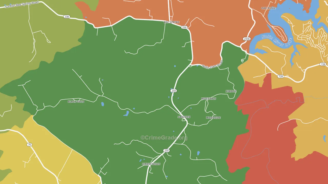 42285, KY Map of Theft Rates