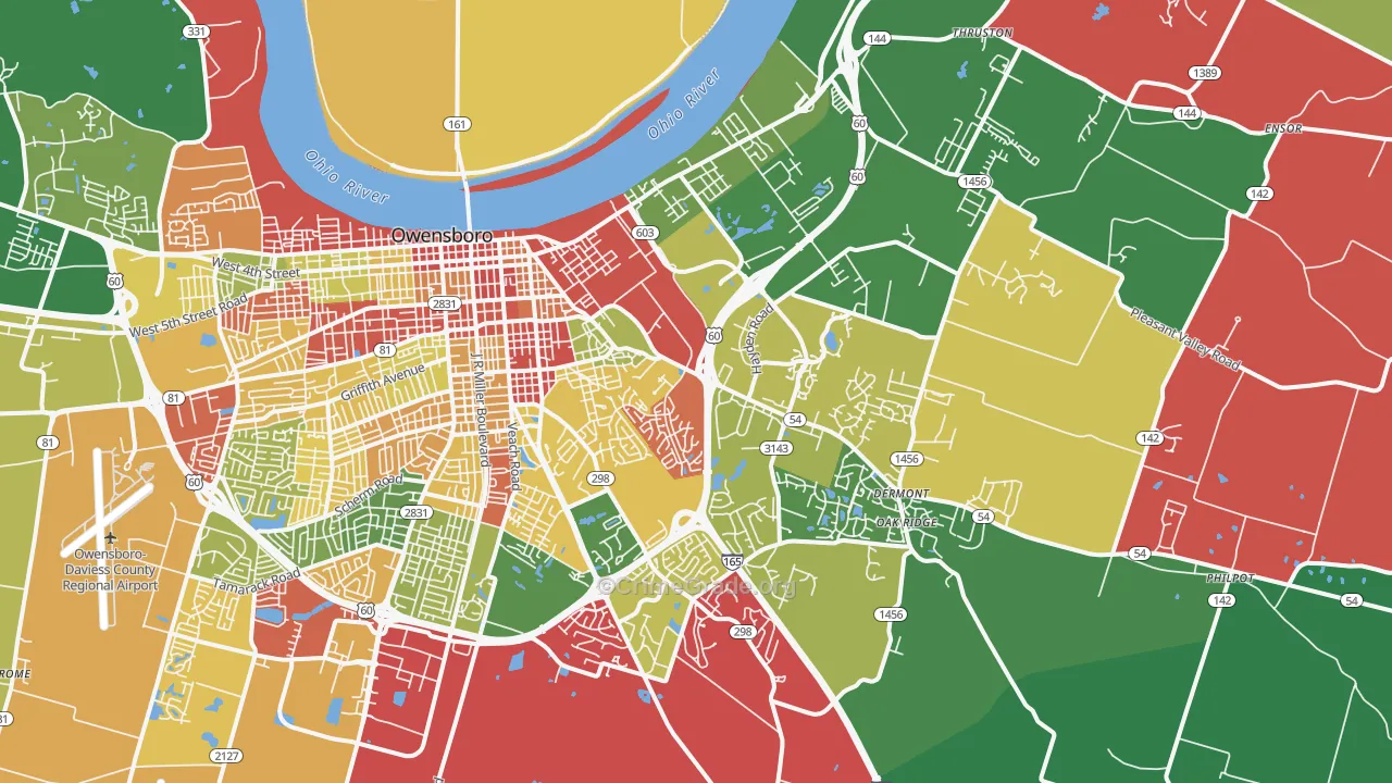 42303, KY Map of Theft Rates