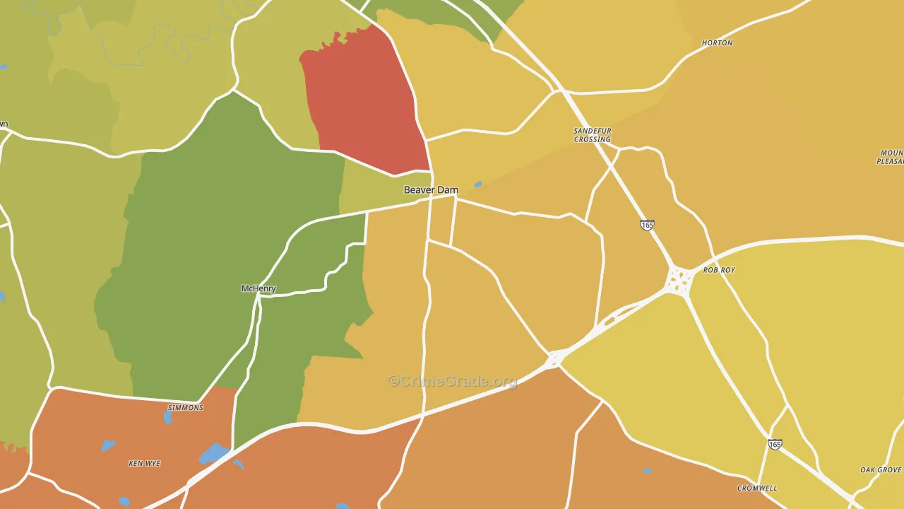 42320, KY Map of Theft Rates