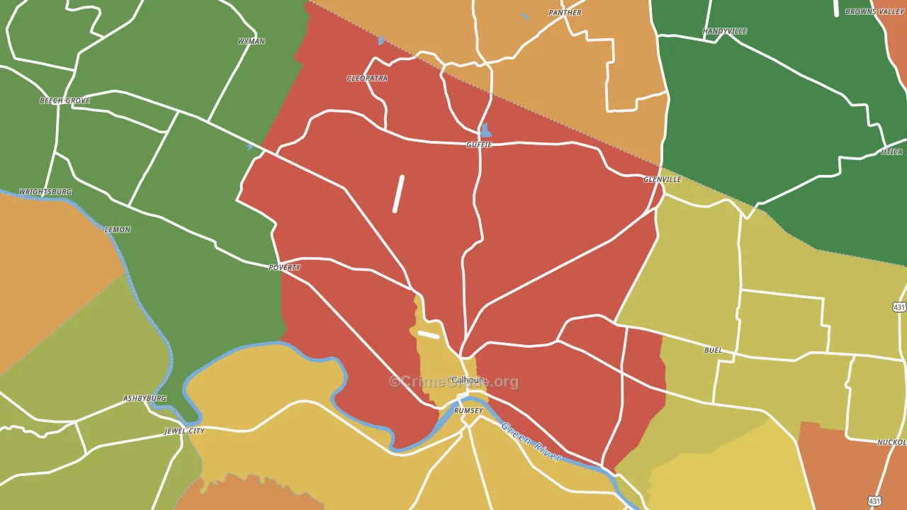 42327, KY Map of Theft Rates