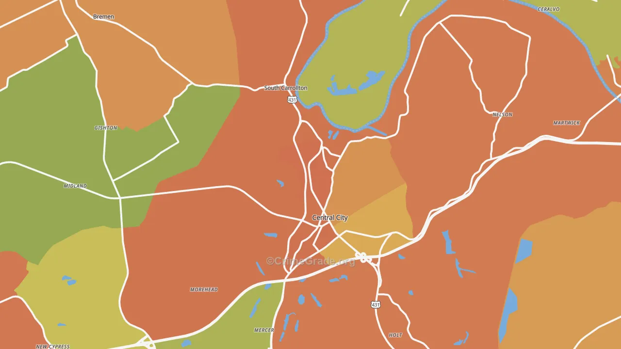 42330, KY Map of Theft Rates