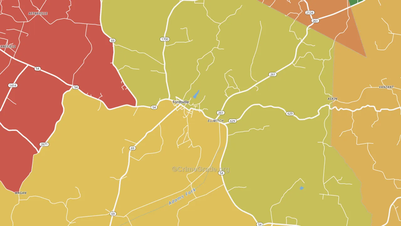 42343, KY Map of Theft Rates