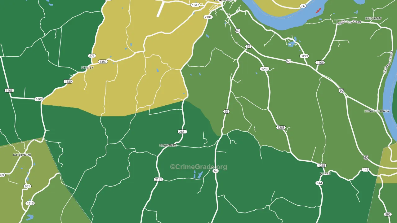 42348, KY Map of Theft Rates