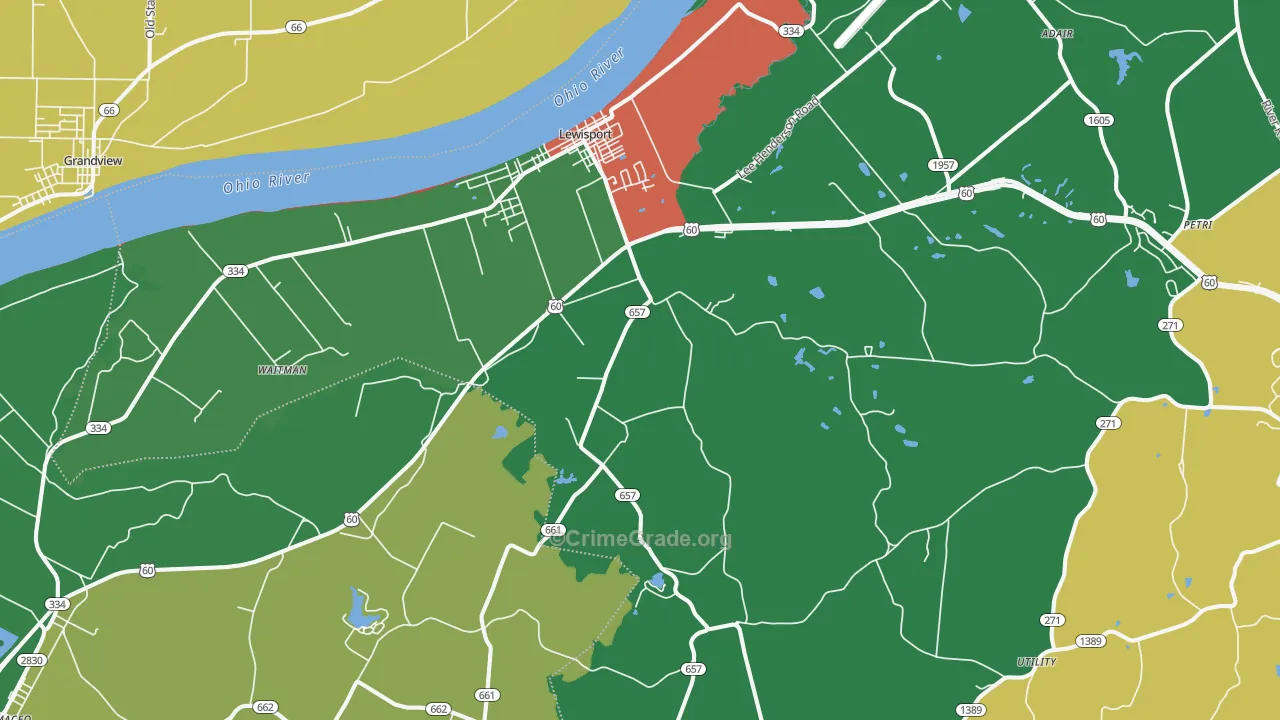 42351, KY Map of Theft Rates