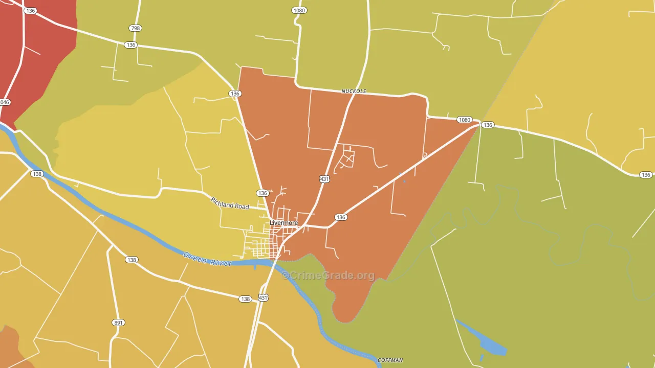 42352, KY Map of Theft Rates