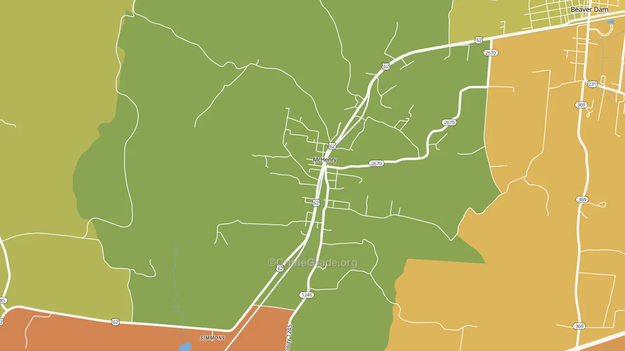 42354, KY Map of Theft Rates