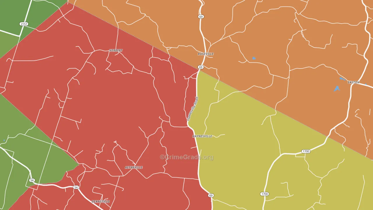 42368, KY Map of Theft Rates