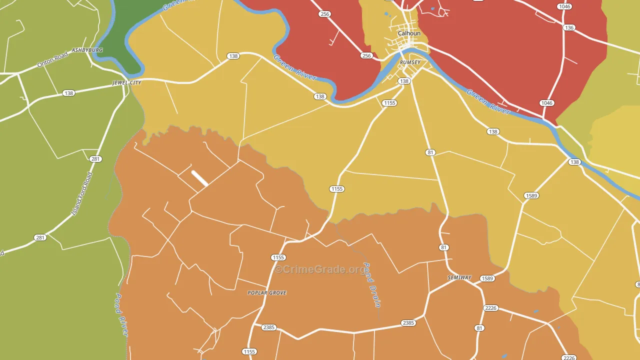 42371, KY Map of Theft Rates