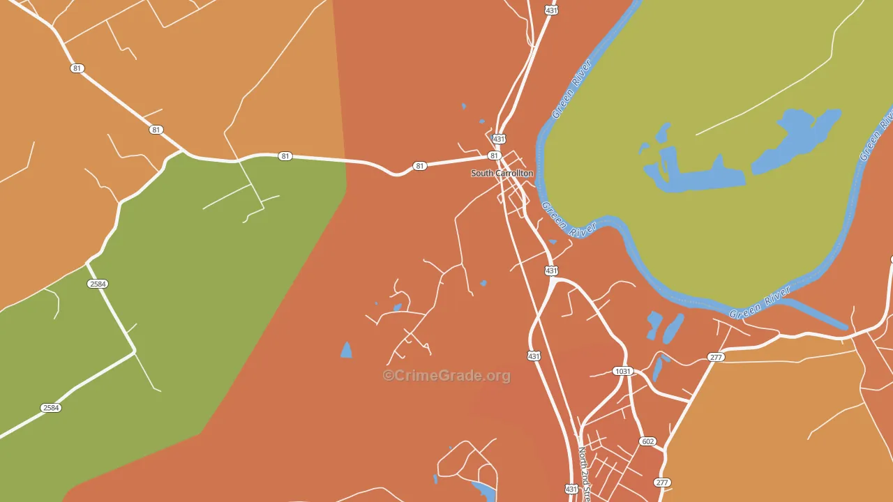 42374, KY Map of Theft Rates